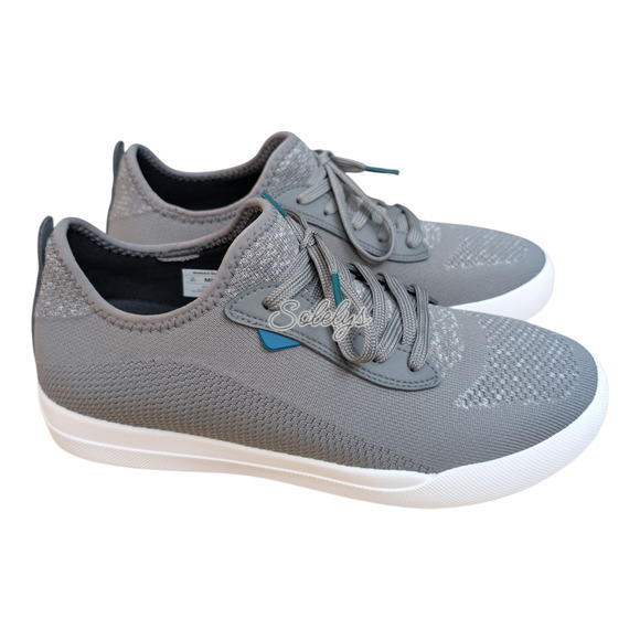 Vessi Weekend Mens 9 Concrete Grey White Waterproof DymaTex Knit Casual Sneaker - Picture 4 of 11